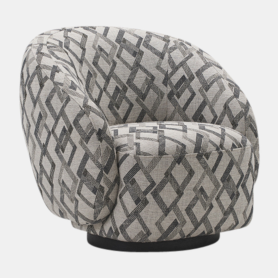 Roundback Chair Gray/Ivory