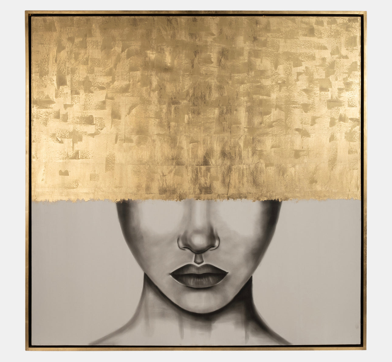 71x71, Hand Painted Gold Streak Woman