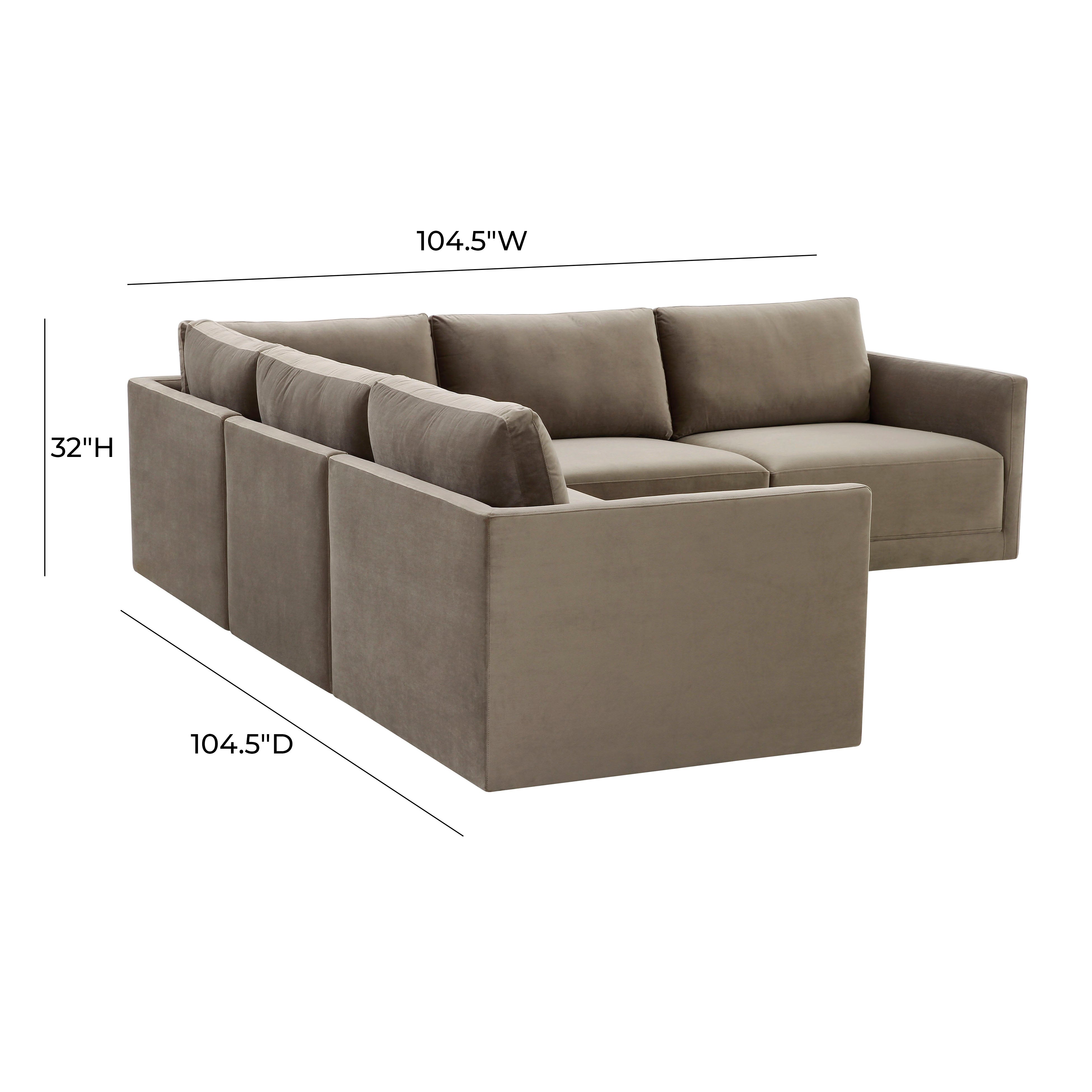 WILLOW TAUPE MODULAR 5 PIECE L SECTIONAL