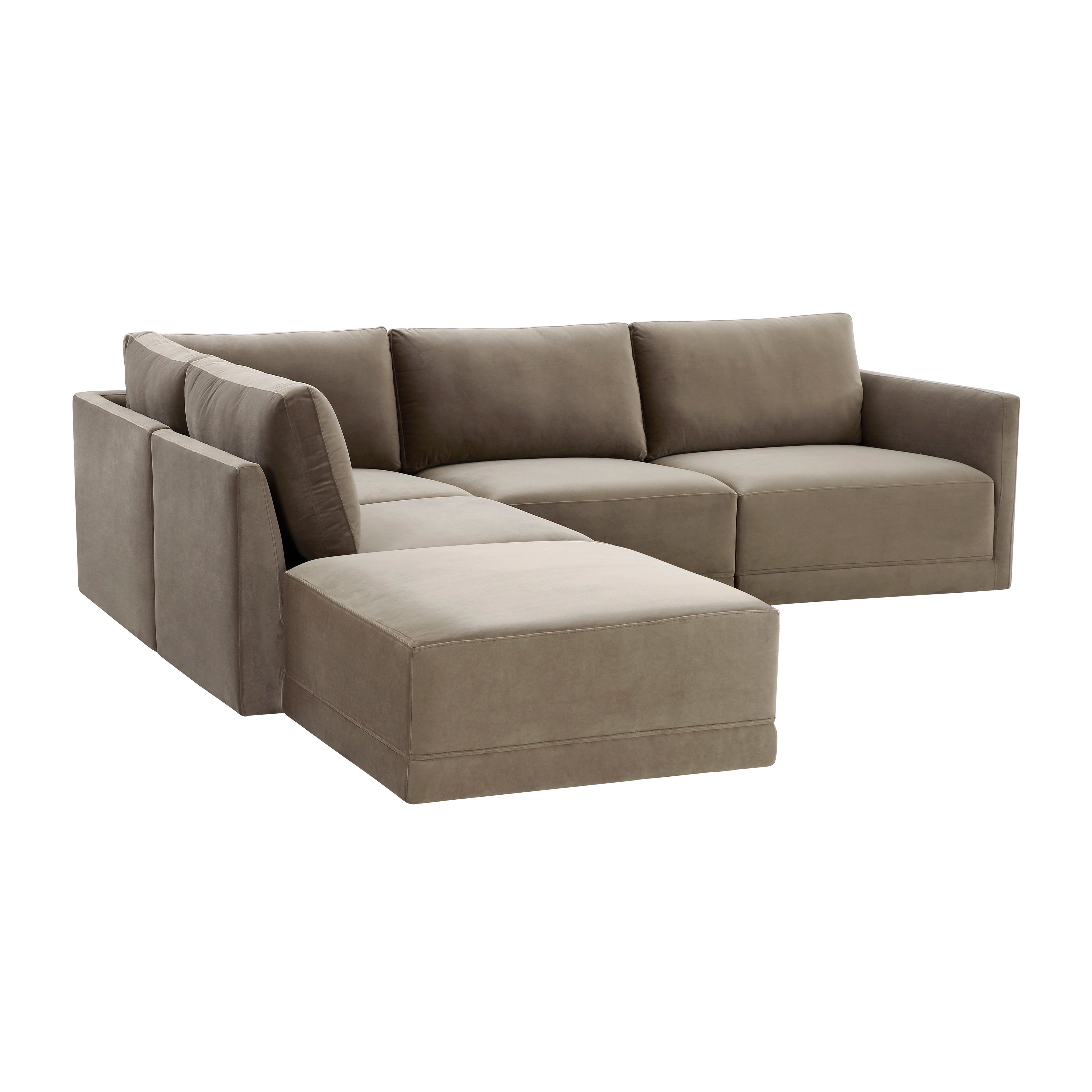 WILLOW TAUPE MODULAR 5 PIECE LAF SECTIONAL