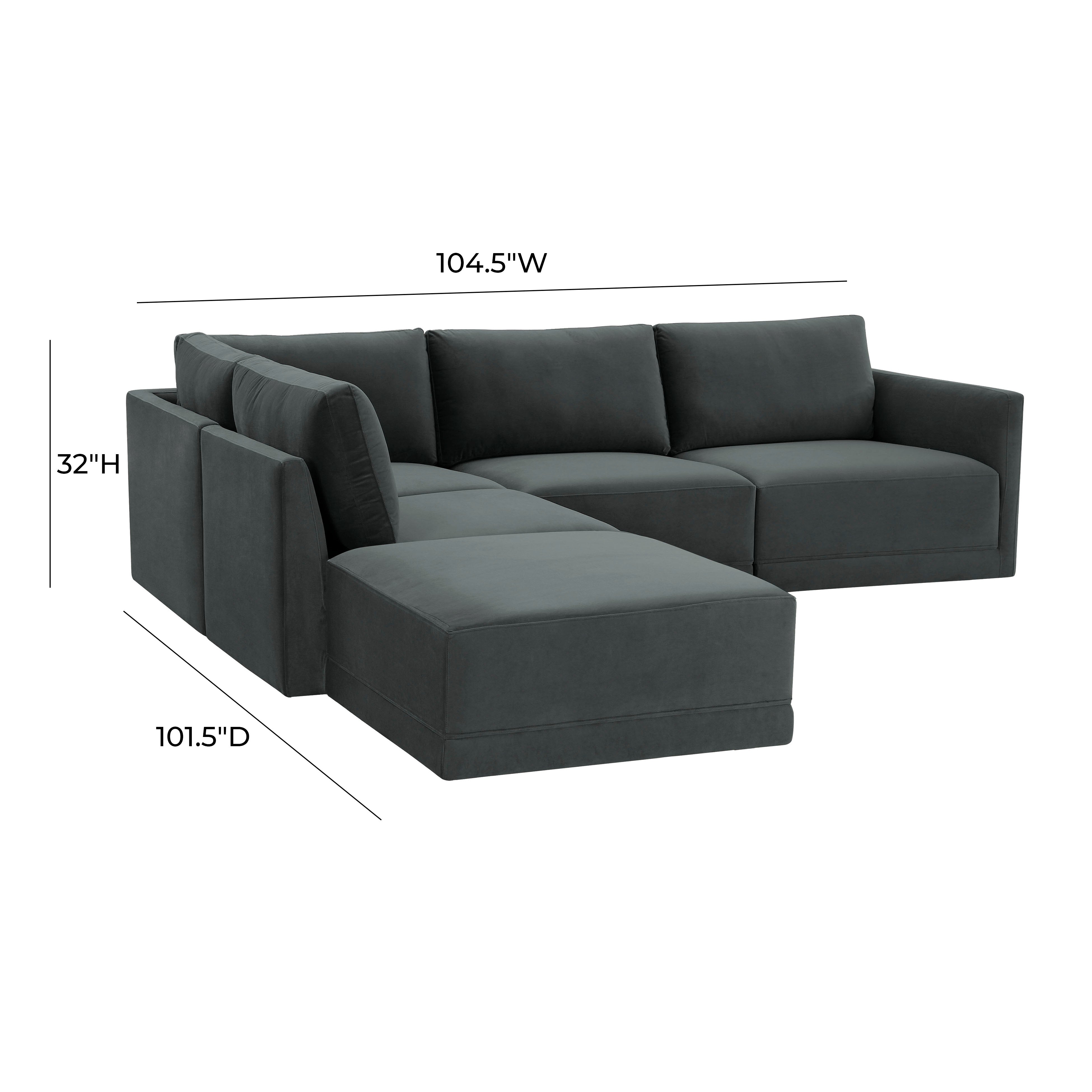 WILLOW TAUPE MODULAR 7 PIECE LARGE CHAISE SECTIONAL
