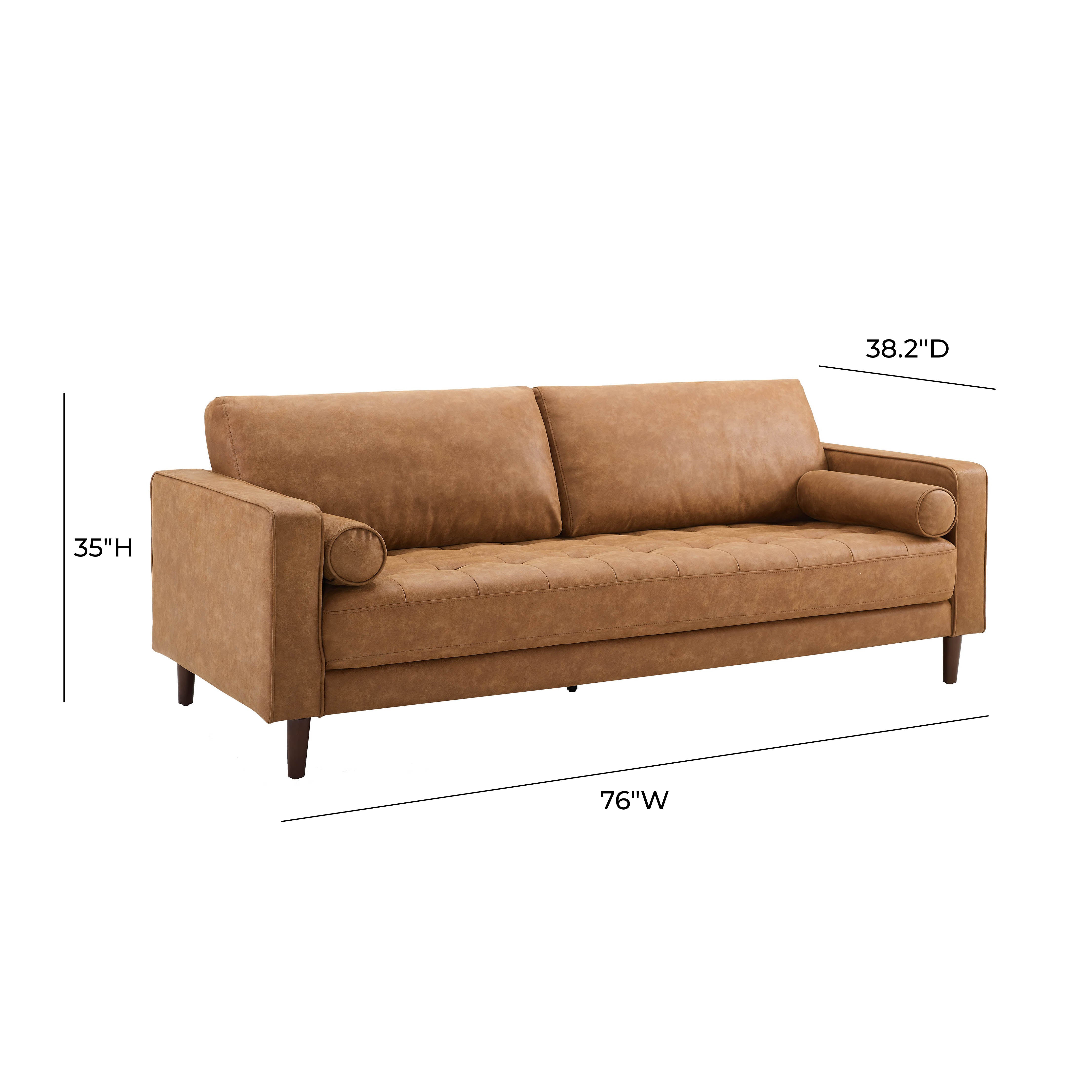 CAVE BROWN SOFA 76-INCH