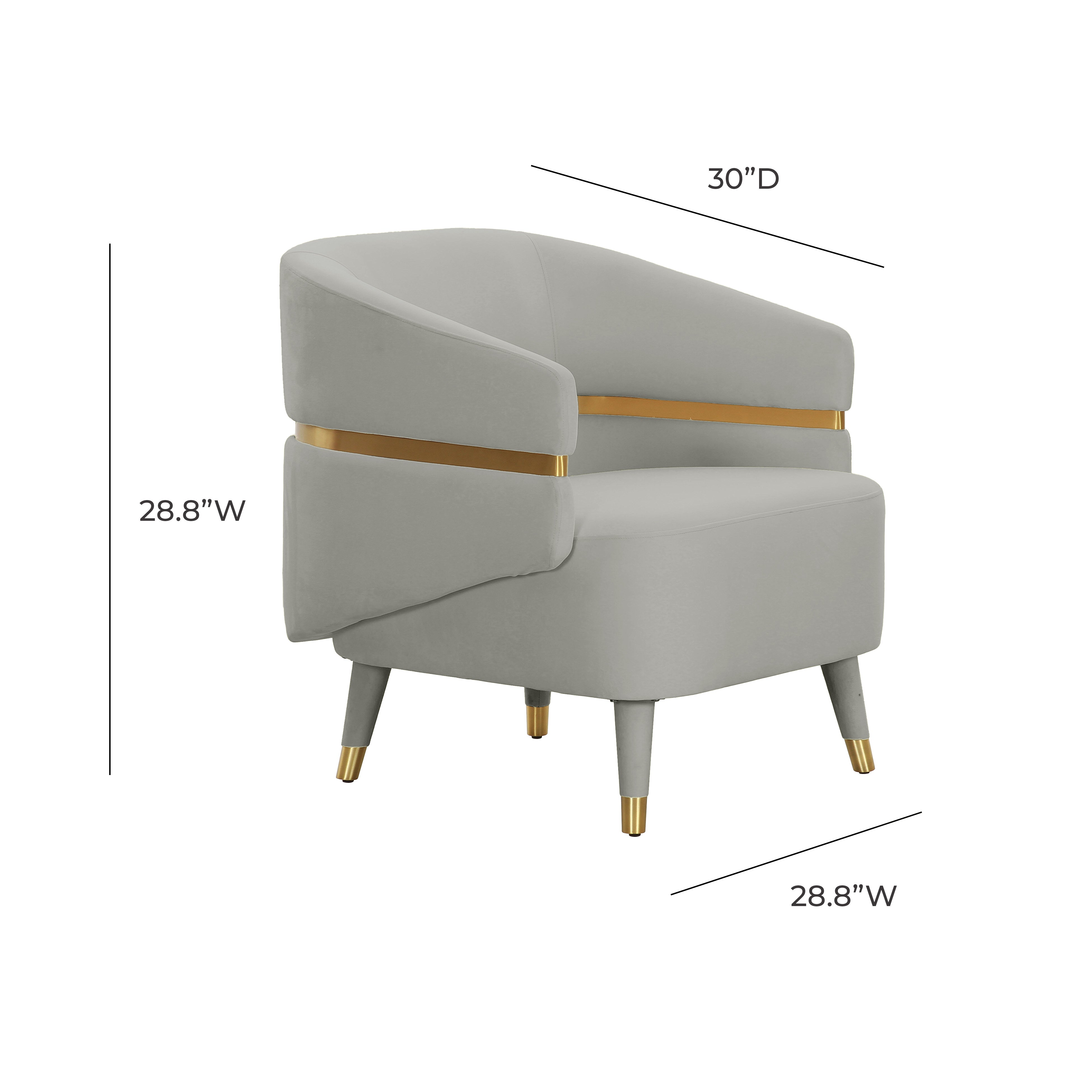 AYLA GREY VELVET ACCENT CHAIR BY INSPIRE ME! HOME DECOR