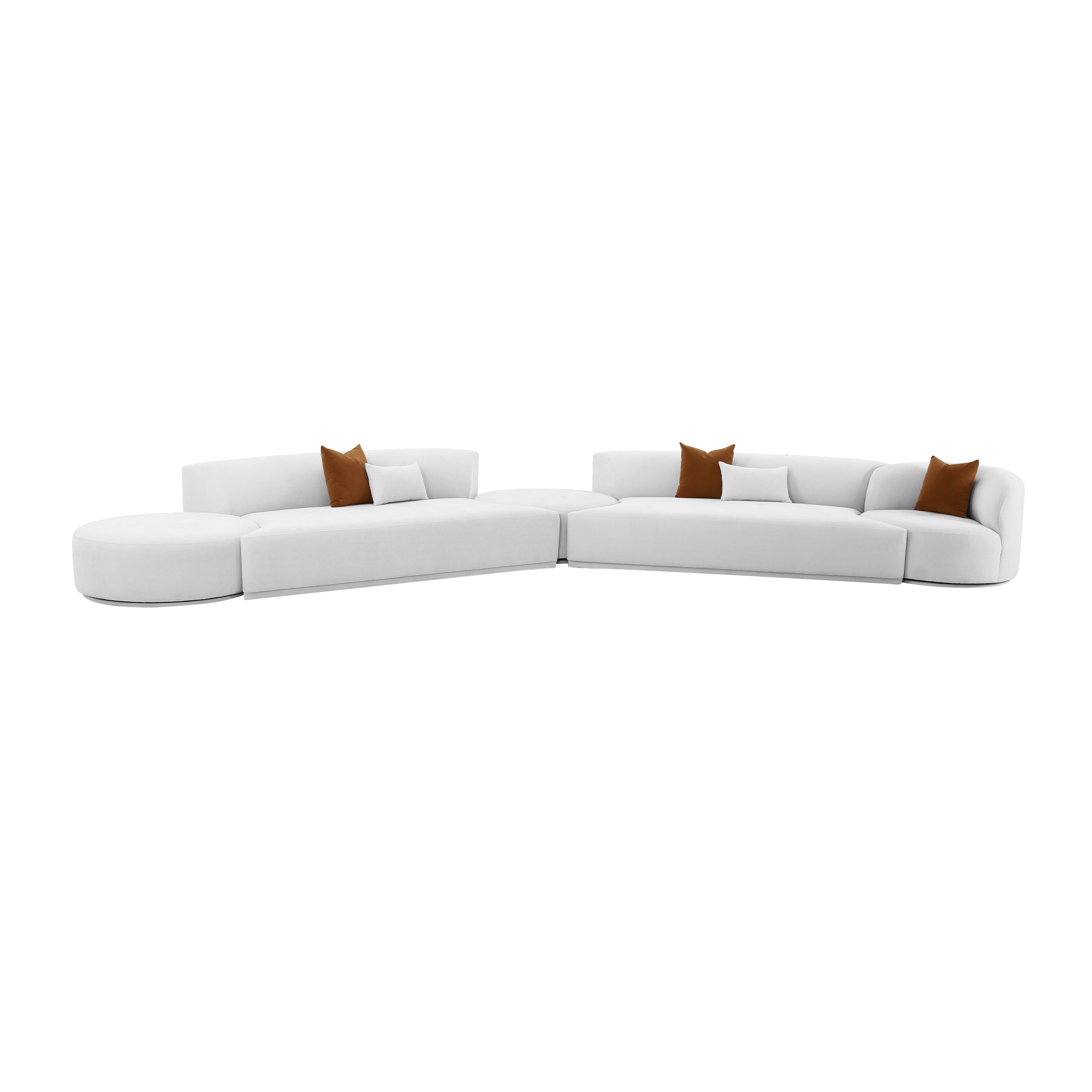 FICKLE CREAM BOUCLE 5-PIECE MODULAR CHAISE SECTIONAL