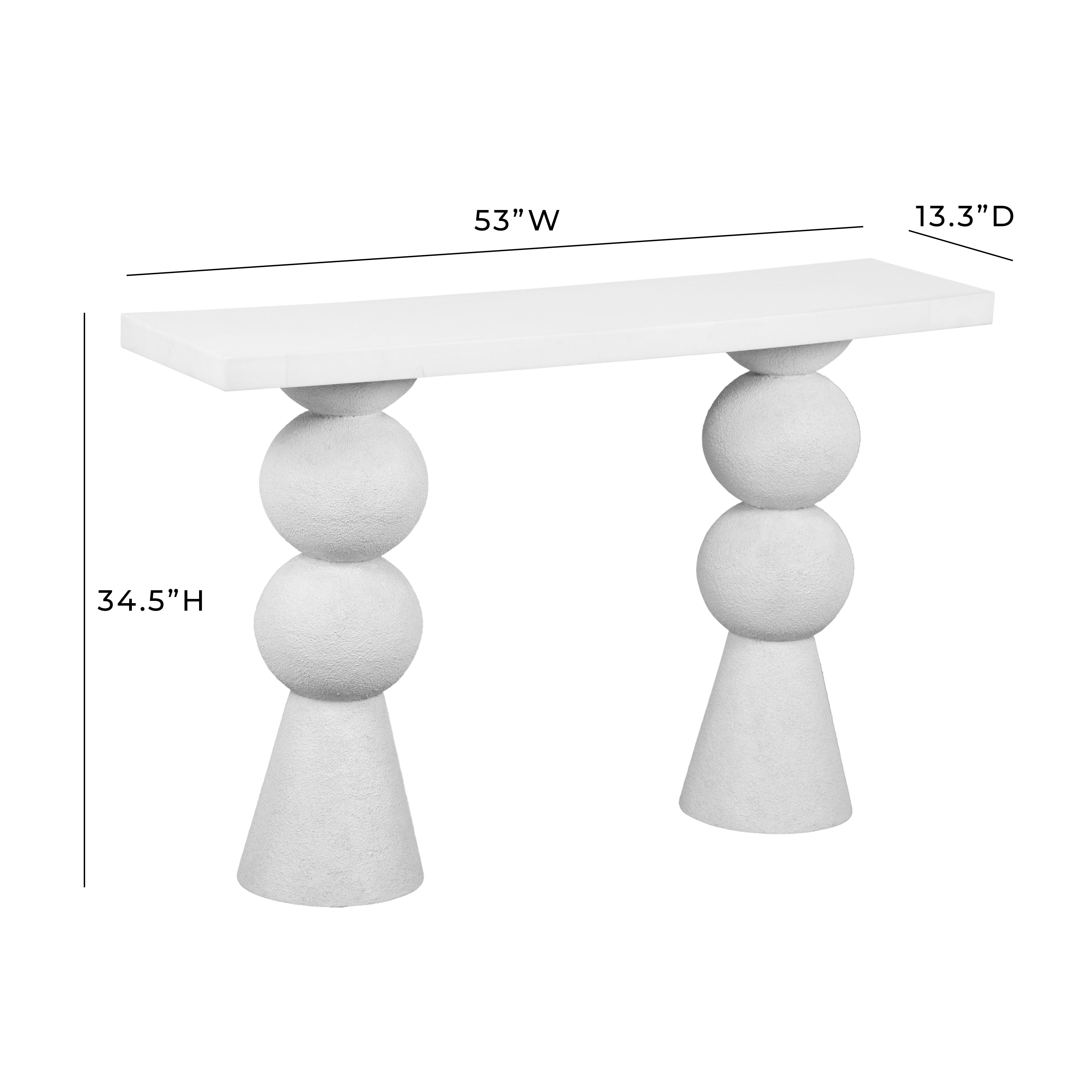 LUPITA WHITE RESIN CONSOLE TABLE