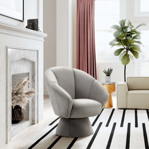 ALLORA GREY ACCENT CHAIR