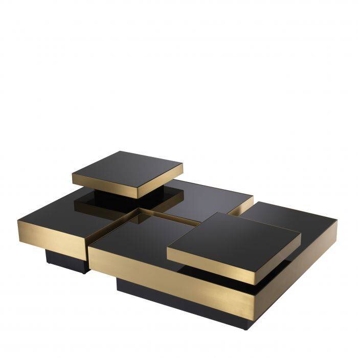 Brass Tray Coffee Table Set