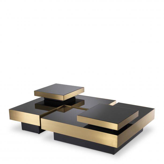 Brass Tray Coffee Table Set