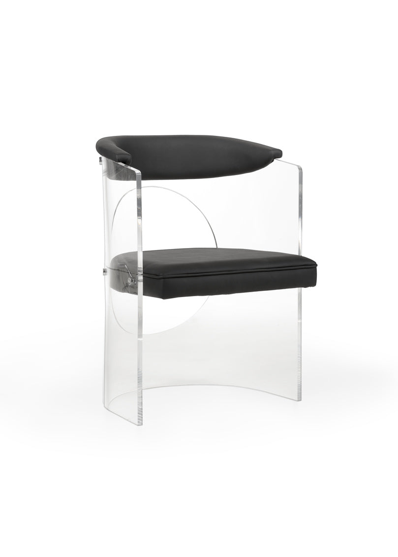 Barrel Back Acrylic Chair - Black 490588